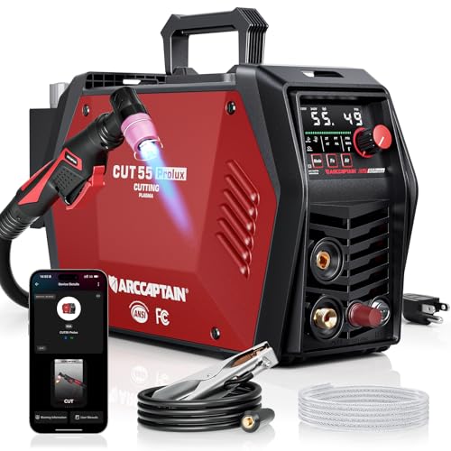 ARCCAPTAIN iControl CUT55 Prolux Plasma Cutter Machine, [APP Control] 55 Amp Non-Touch Pilot Arc, 120V/240V, Upgraded LED Display, Expanded Metal, Rust Removal, Air Pressure Detection for Home DIY - Image 1