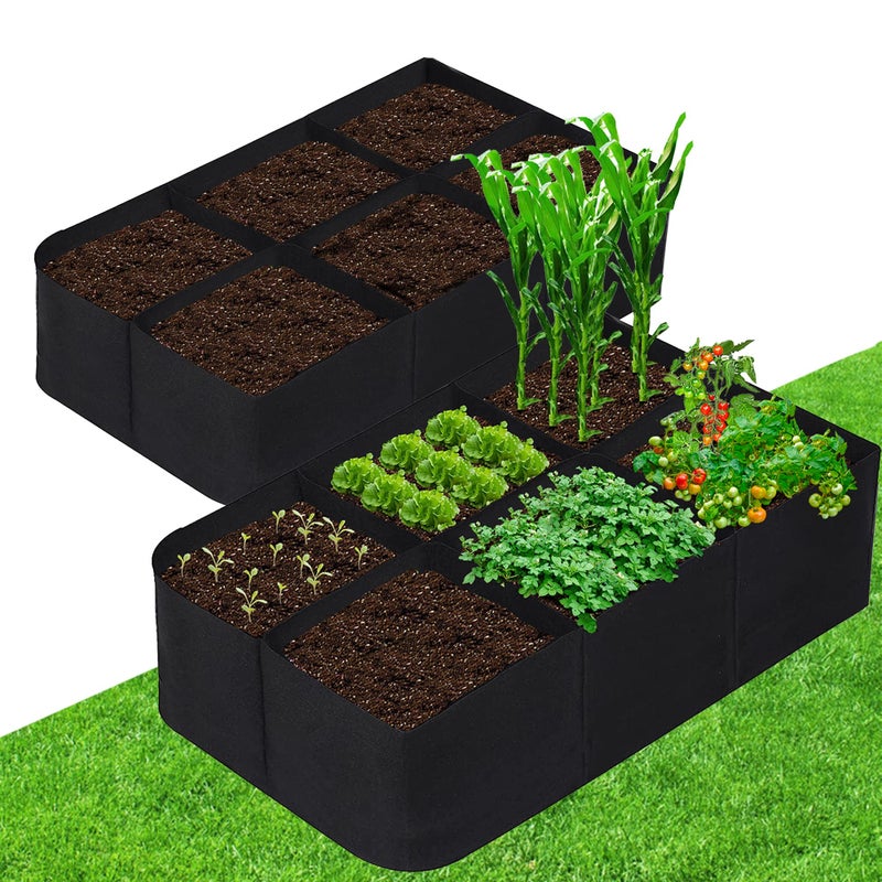CJGQ CJGQ Fabric Raised Garden Bed 4x2x1ft Garden Grow Bed Bags for Growing Herbs Flowers and Vegetables 55 Gallon2PACK