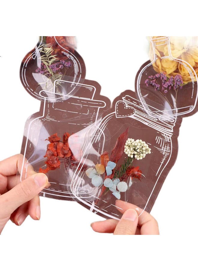 Tatanice Dried Flower Bookmarks, 20 Pieces, Birthday Gift, Diy Handmade Plastic Wrap Bookmarks, Transparent Small Bottles, Dried Flower Bookmarks, Wandering Bottle Companion Gift - Image 2