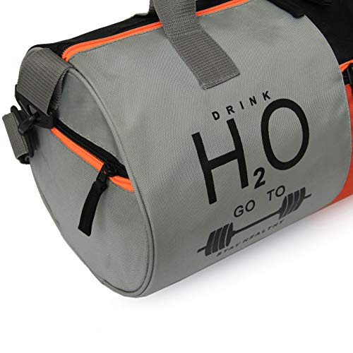 Sfane Gym Bags for Men with Separate Shoe Compartment Sports Gym Bag for Women Duffle Bags for Gym, Duffel Bags Sports Bag - Grey & Orange - Image 2