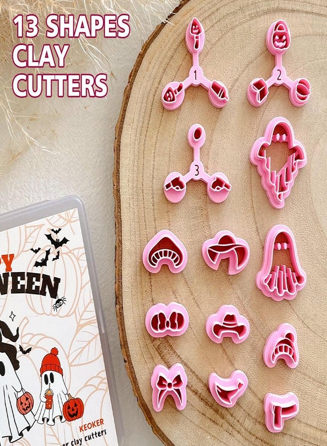 Keoker Halloween Polymer Clay Cutters, 13 Halloween Ghost Clay Earring Cutters for Polymer Clay Jewelry - Image 3