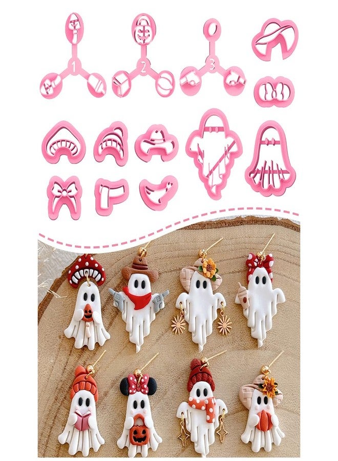 Keoker Halloween Polymer Clay Cutters, 13 Halloween Ghost Clay Earring Cutters for Polymer Clay Jewelry - Image 1