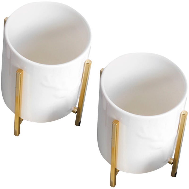 2pcs Ceramic Chopstick Bucket Chopstick Holder Chopstick Utensil Pot with Rack - Image 1