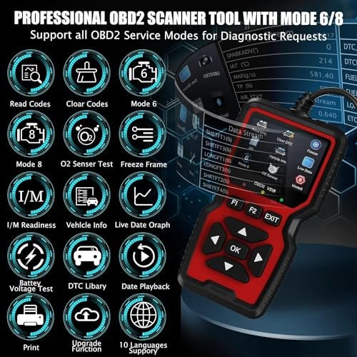 DANLITE TOOLS TECHNICIAN V519 Obd-Ii Scanner Bs6 Bs7 Bike Scanning Cable Fastest Connectivity Fule Pressure Gage Fast Connectivity Best Display Quality With DC Voltage Tester,Multicolour - Image 2