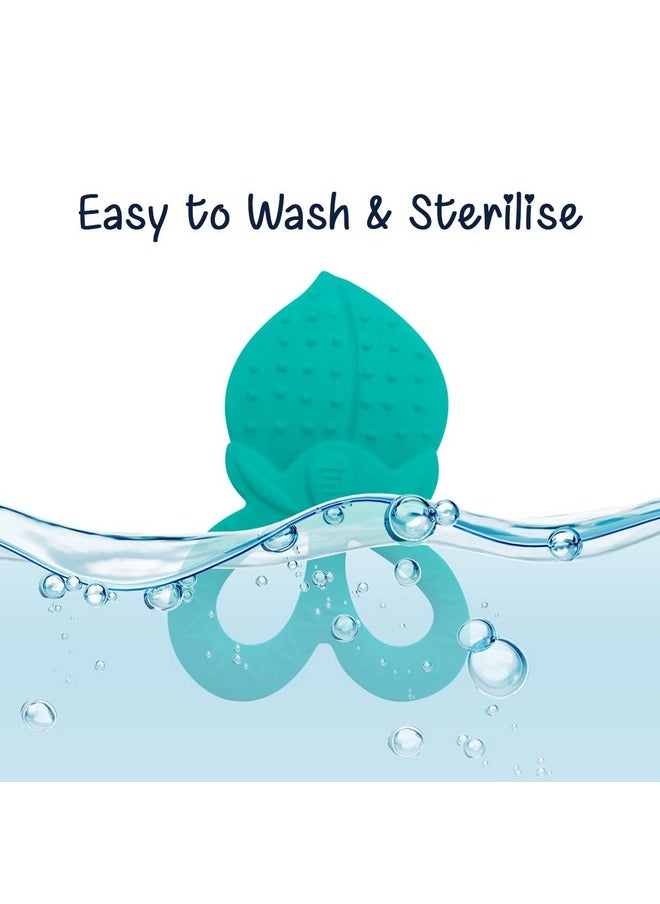 BuddsBuddy 100% Bpa Free Soft Silicone Baby Teether For 3 To 6 Babies (Tylo, Cyan)  - Image 4