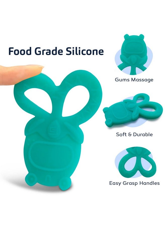 BuddsBuddy 100% Bpa Free Soft Silicone Baby Teether For 3 To 6 Babies (Tylo, Cyan)  - Image 5
