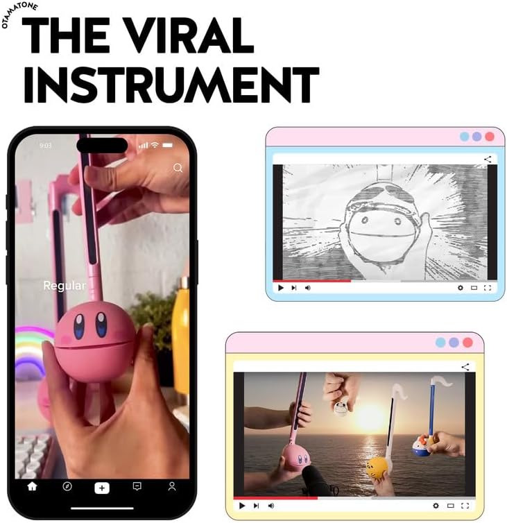 Otamatone آلة موسيقية إلكترونية يابانية محمولة - سينثسايزر موسيقي من اليابان من استوديو مايو دينكي، هدية تعليمية ممتعة للأطفال والمراهقين والبالغين - أسود - Image 4