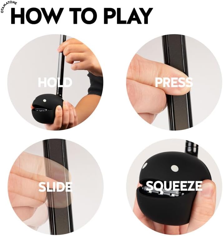 Otamatone آلة موسيقية إلكترونية يابانية محمولة - سينثسايزر موسيقي من اليابان من استوديو مايو دينكي، هدية تعليمية ممتعة للأطفال والمراهقين والبالغين - أسود - Image 1