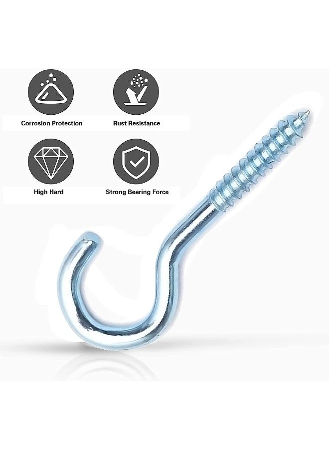 Biella 10Pcs Screw-In Hook Gi Self-Tapping Screw Hooks - Open Eye Hooks For Home, Hanging Plants, Office, Outdoor Use, Lighting Hook Racks Etc (3Mm) - Image 2