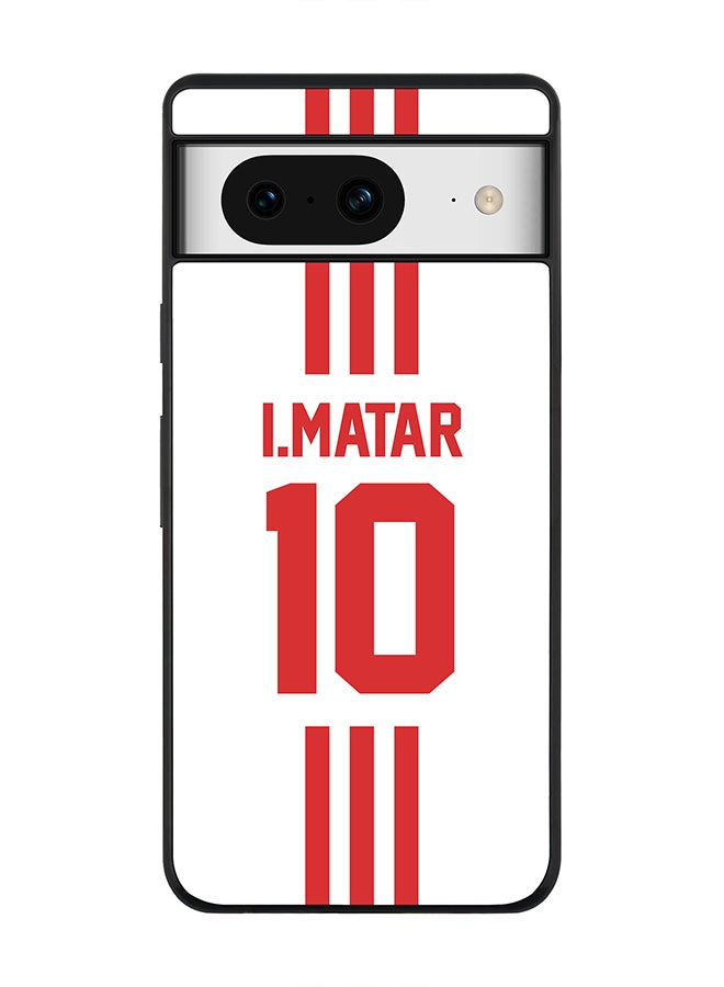 Stylizedd Rugged Black Edge case for Google Pixel 8, Custom Slim fit Flexible Anti Drop Thin Phone Case Cover - Football Team - UAE, Player Name - I.Matar - Image 1