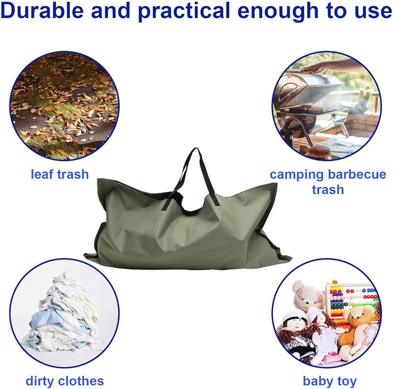 Heavy Duty Waterproof Garden Leaf Bag with Handles Foldable Reusable Outdoor Trash Container - Image 3