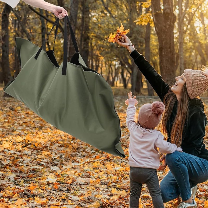 Heavy Duty Waterproof Garden Leaf Bag with Handles Foldable Reusable Outdoor Trash Container - Image 4