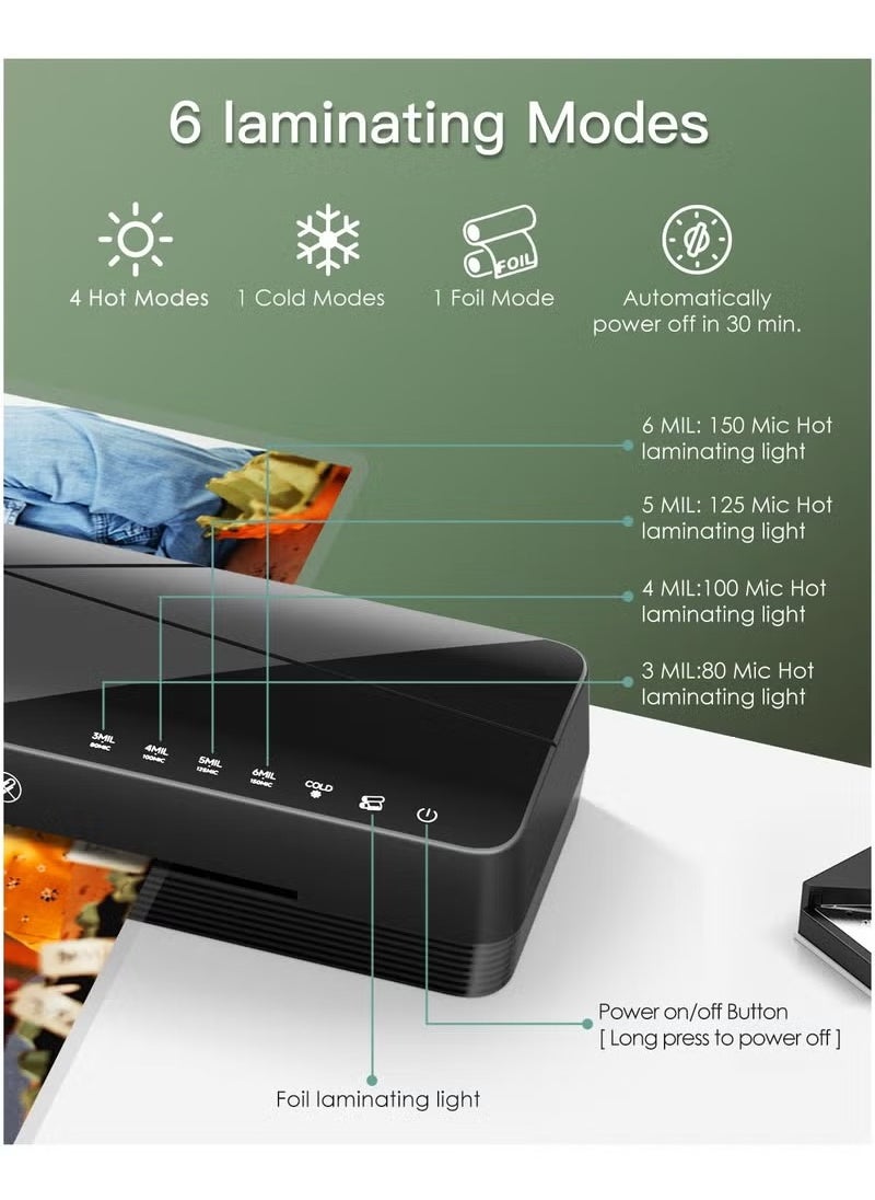 Generic - A3 Laminating Machine Set - Hot and Cold Thermal Laminator 13 Inches with Laminating Sheets, 5-in-1 Lamination Machine with 6 Laminating Modes and Auto-Off for Home Office School - Image 1