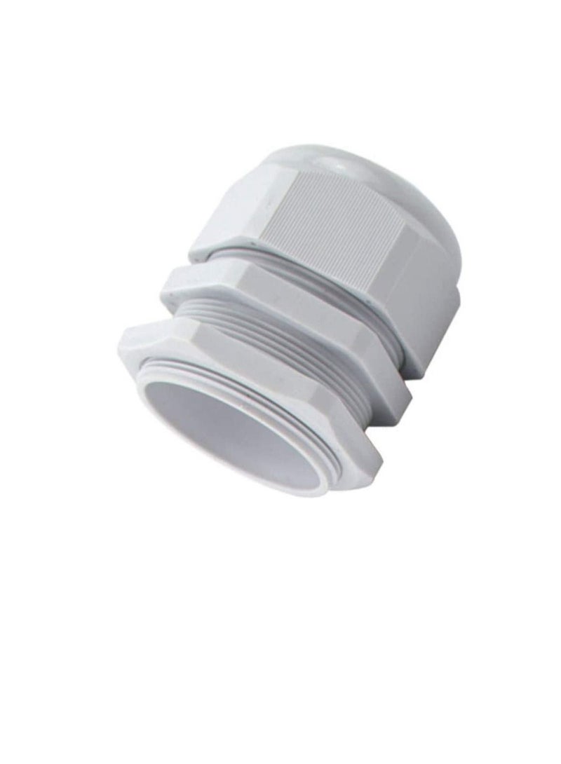 PG Gland White Pack of 5 pcs, Dust Proof Nylon Cable Gland With Locknut Ideal For Junction/connection Boxes Electrical Power, Tele & Data Cables, Instrumentation Control (PG-16) - Image 1