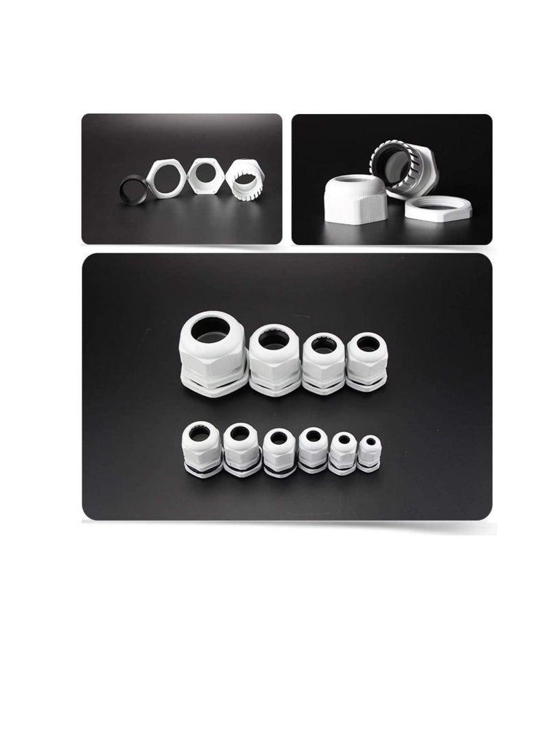 PG Gland White Pack of 5 pcs, Dust Proof Nylon Cable Gland With Locknut Ideal For Junction/connection Boxes Electrical Power, Tele & Data Cables, Instrumentation Control (PG-16) - Image 3