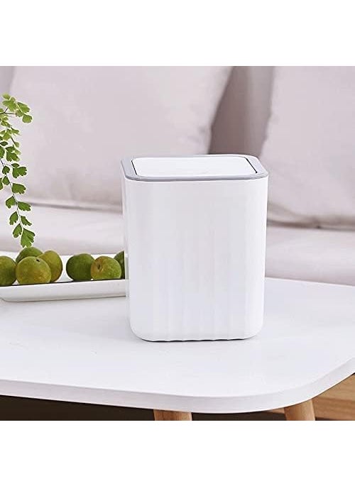 ZUBAT ZUBAT Plastic Mini Desktop PressTop Dustbin With Lid Small Trash Bin Countertop Wastebasket Trash Can For Study Table Bathroom Bedroom Home Kitchen  - Image 1