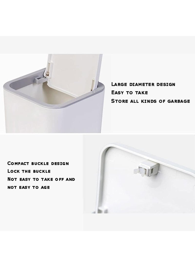 ZUBAT ZUBAT Plastic Mini Desktop PressTop Dustbin With Lid Small Trash Bin Countertop Wastebasket Trash Can For Study Table Bathroom Bedroom Home Kitchen  - Image 3