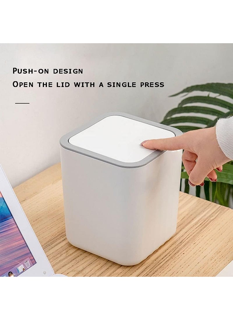 ZUBAT ZUBAT Plastic Mini Desktop PressTop Dustbin With Lid Small Trash Bin Countertop Wastebasket Trash Can For Study Table Bathroom Bedroom Home Kitchen  - Image 4