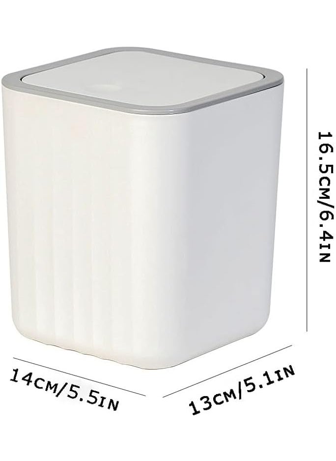 ZUBAT ZUBAT Plastic Mini Desktop PressTop Dustbin With Lid Small Trash Bin Countertop Wastebasket Trash Can For Study Table Bathroom Bedroom Home Kitchen  - Image 2