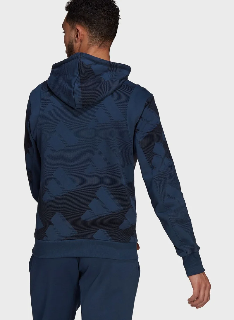Adidas Sportswear Allover Print Hoodie Sweatshirt