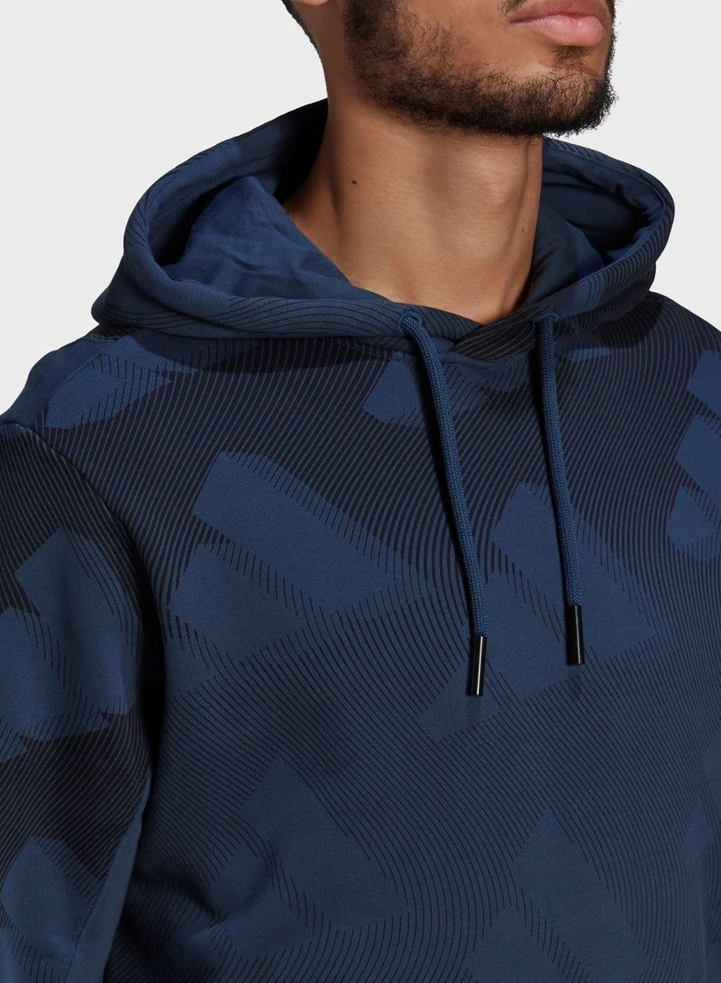 Adidas Sportswear Allover Print Hoodie Sweatshirt