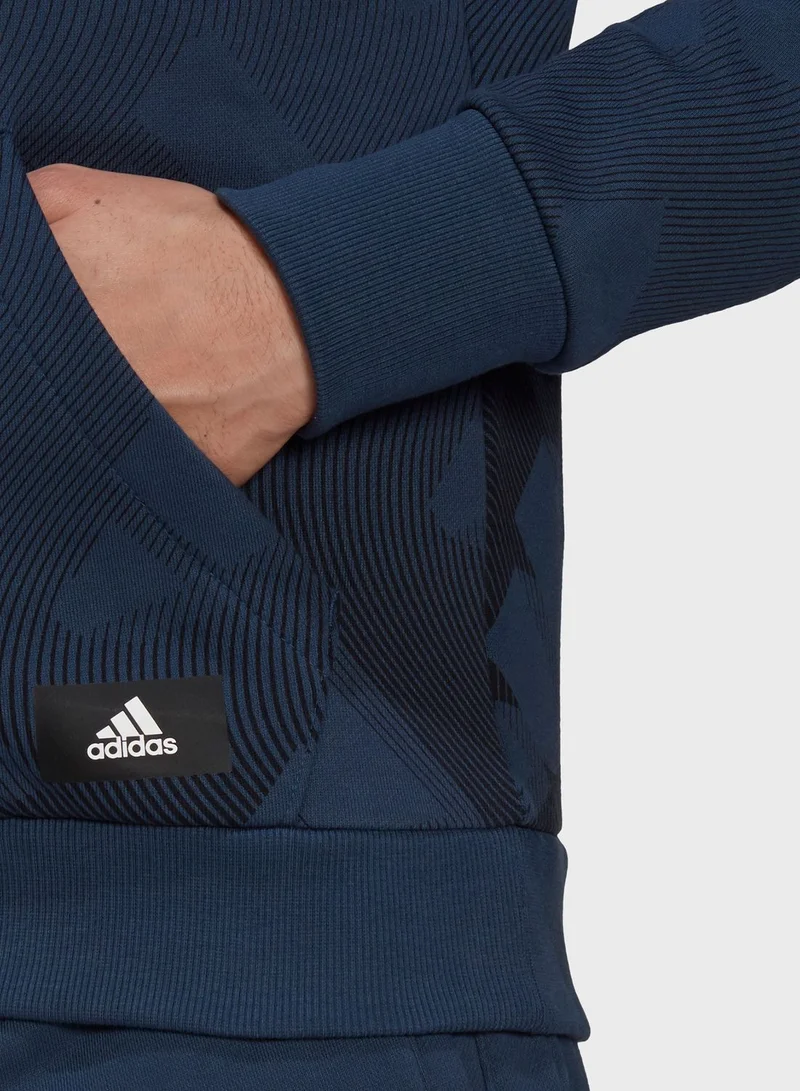 Adidas Sportswear Allover Print Hoodie Sweatshirt