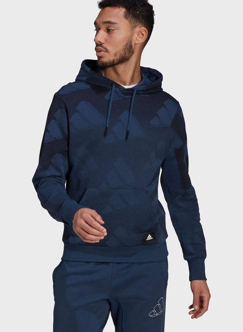 Adidas Sportswear Allover Print Hoodie Sweatshirt