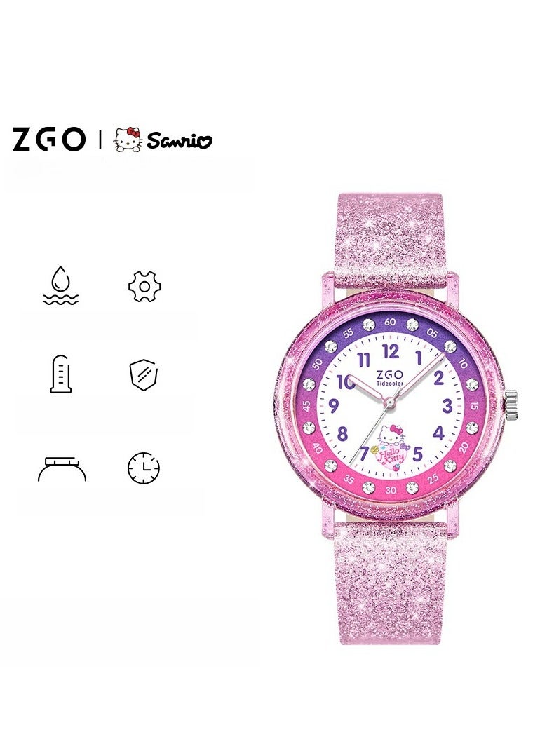 ZGO هدية بداية المدرسة للبنات ساعة كرتونية لطيفة للأطفال مقاومة للماء - Image 1