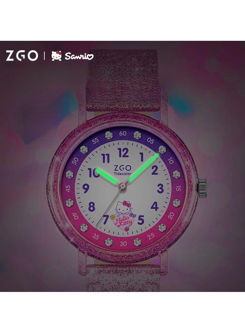 ZGO هدية بداية المدرسة للبنات ساعة كرتونية لطيفة للأطفال مقاومة للماء - Image 2