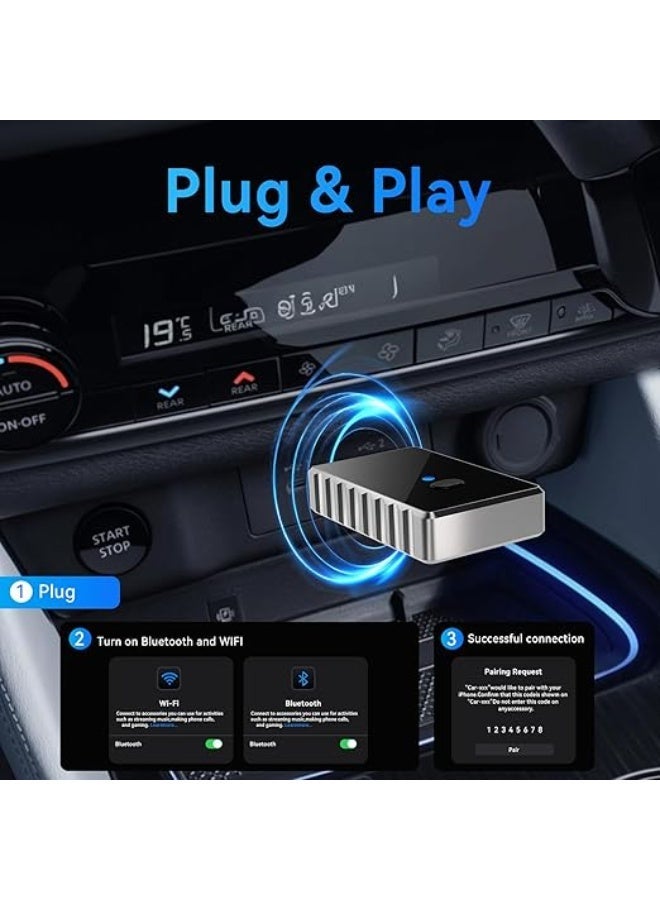 Wireless CarPlay and Android Auto Adapter for Cars – A smart upgrade piece for wireless connectivity via USB A/C ports, automatic operation and stable, continuous connection. - Image 3