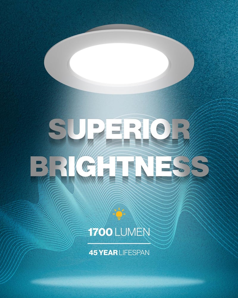 Sunco Lighting Sunco 6 Inch LED Recessed Light Retrofit, Can Lights for Ceiling, 1700 LM High Brightness, Selectable CCT 2700K/3000K/4000K/5000K/6000K, 17W=120W, Dimmable, Baffle Trim, Damp Rated UL 4 Pack. - Image 2