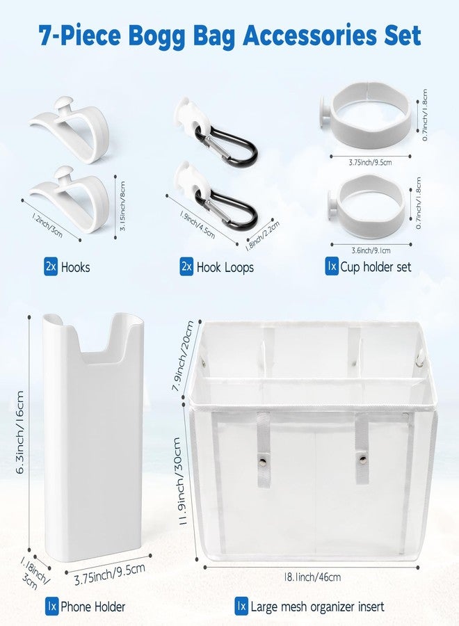 Yaalben 7Pcs Accessories for Bogg Bag, Compatible with Original XL, Includes Mesh Partition Bag with Zipper &7 Compartments,Cup Holder,Phone Holder, Hooks&Carabiners,Lightweight,Keeps Your Bag Organized - Image 2