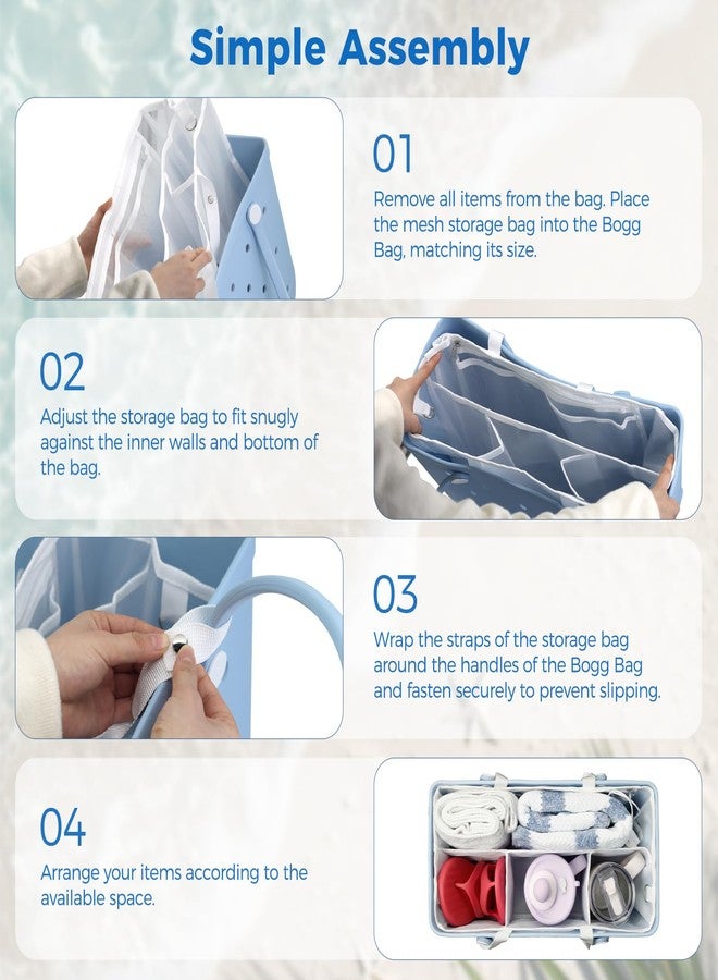 Yaalben 7Pcs Accessories for Bogg Bag, Compatible with Original XL, Includes Mesh Partition Bag with Zipper &7 Compartments,Cup Holder,Phone Holder, Hooks&Carabiners,Lightweight,Keeps Your Bag Organized - Image 5