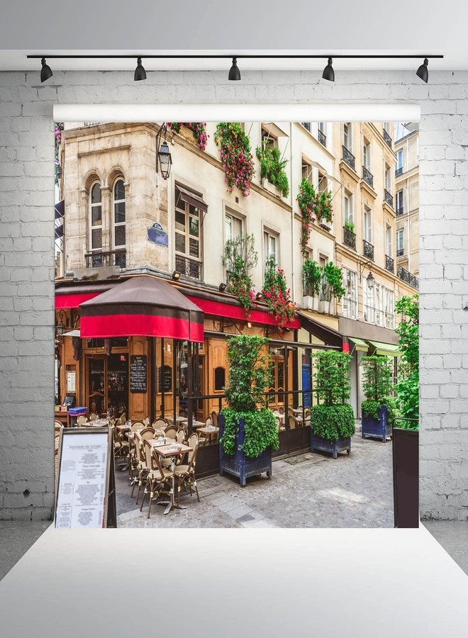 BELECO 2.1x1.5m Fabric Paris Street Cafe Backdrop for Photography Parisian Street with Tables of Brasserie Cafe Restaurant Background Paris Theme Party Decorations France Travel Photoshoot Studio - Image 4