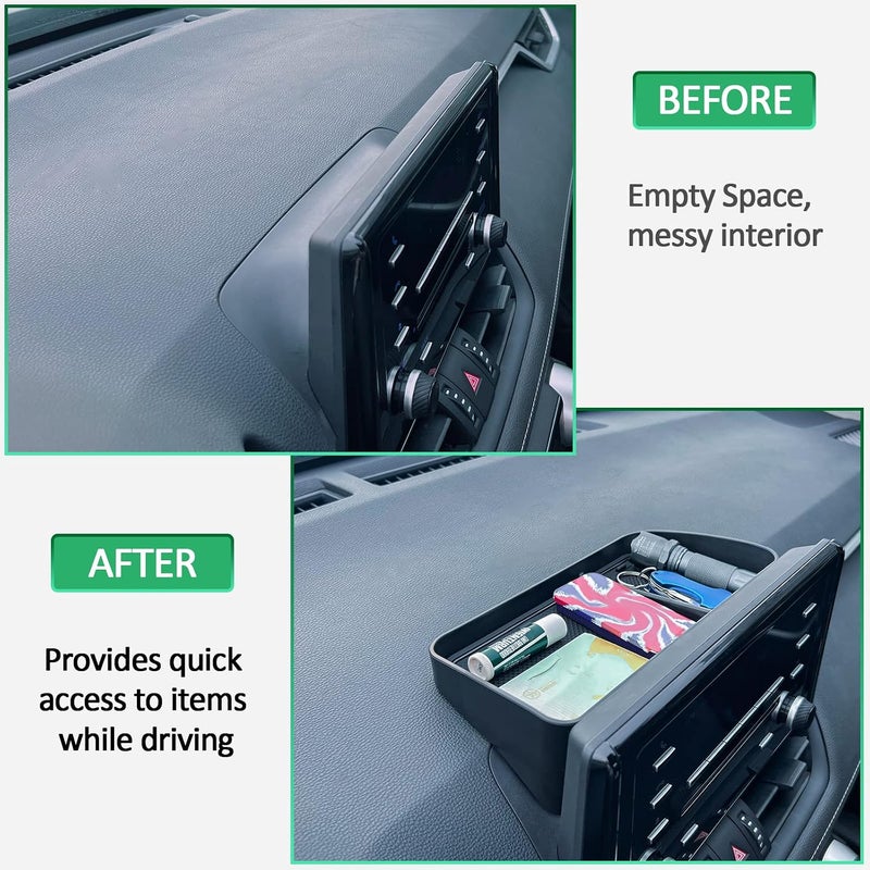 TOPINSTALL Efficiency boosted construction Dash Center Console Tray Compatible with 2019-2023 2024 Toyota Rav4 Accessories, Dashboard Storage Organizer Solid Plastic Tissue Sunglasses Holder (Not for New 10.5'' Multimedia Display) Repeated assemble detach compatible - Image 2