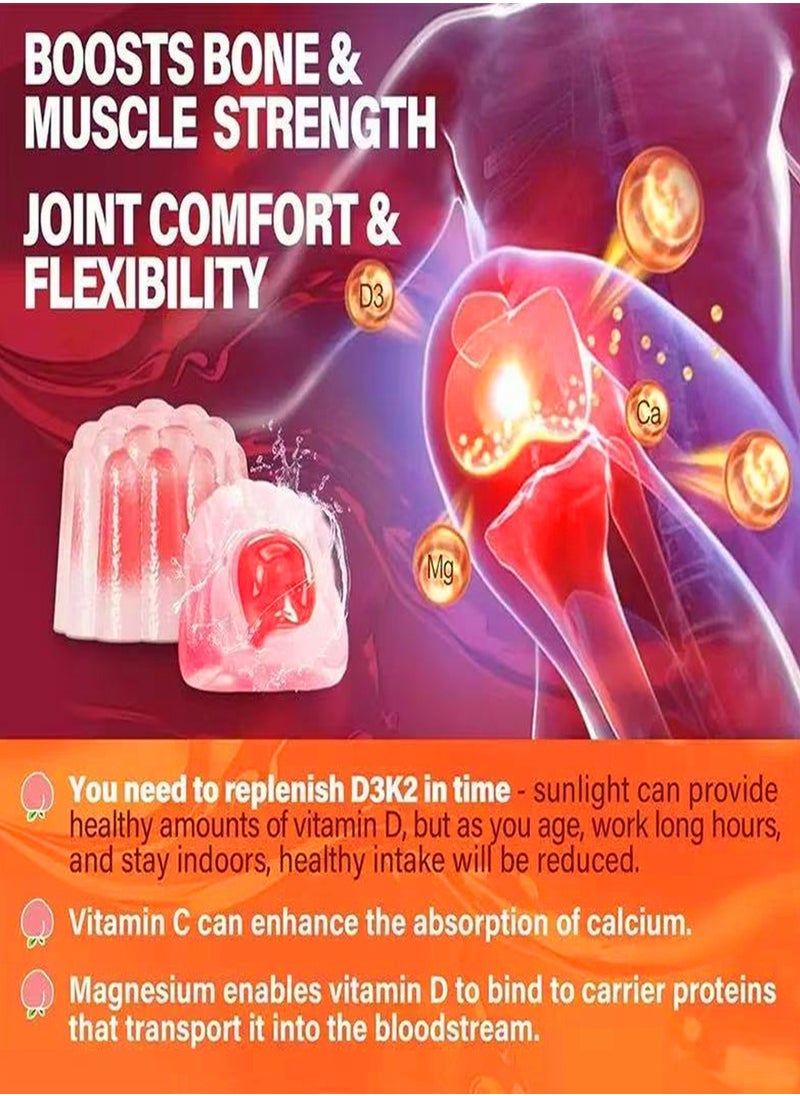 Winstown - Vitamin D3 10000 IU & Vitamin K2 Gummies  Extra Strength Sugar-Free High Absorption  Bone Joint Immune Heart Brain & Mood Support - Non-GMO Gluten-Free Fiber-Based with Prebiotics 60 Count - Image 1