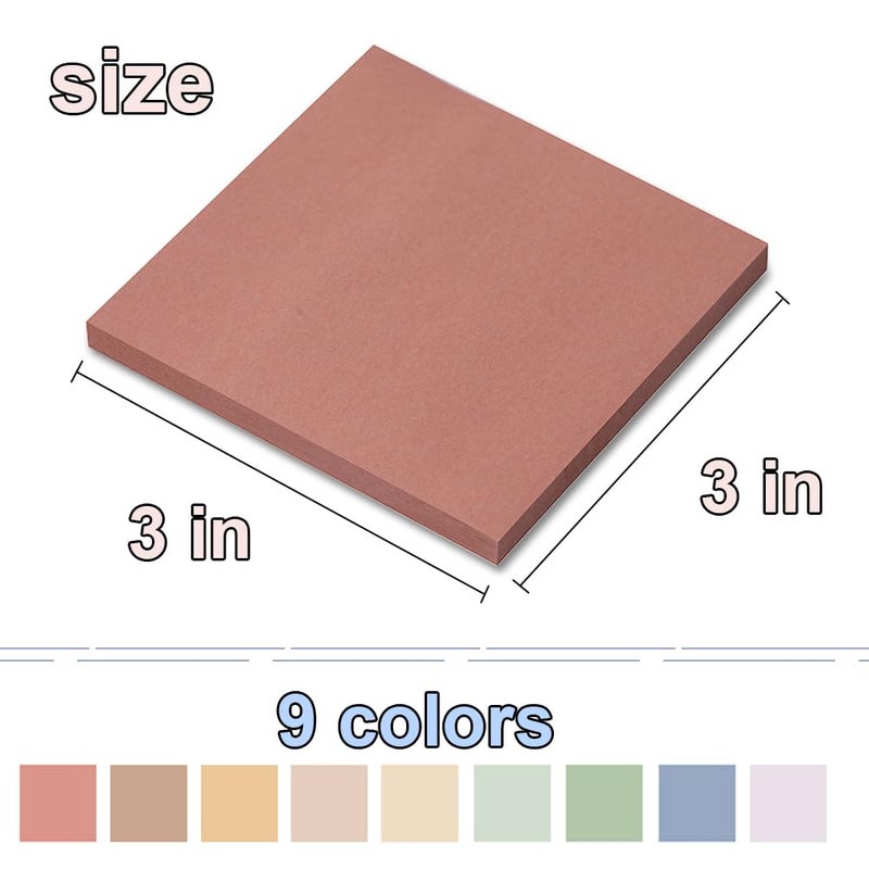 Kozerite (18 Pack) Pop Up Sticky Notes Refill,3x3 in Popup Notepads,Accordion Stickies Super Sticking Power,Office School Memo Note Pads Vintage Colors,Post on Windows Doors,Recyclable,Easy to Write on - Image 3