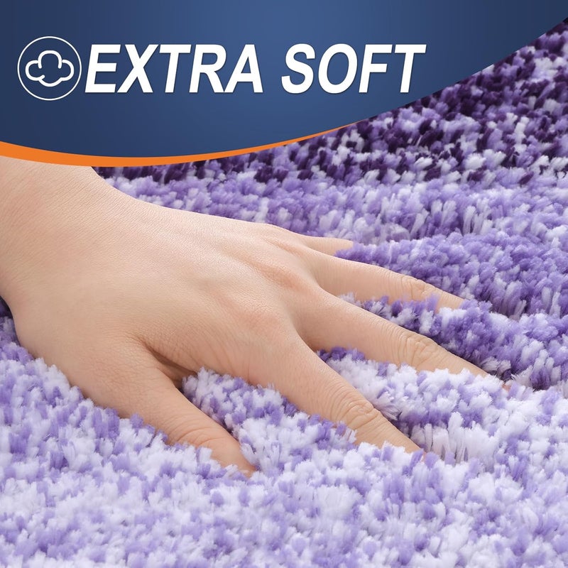 OLANLY Bathroom Rugs Mat 30x20, Extra Soft Absorbent Microfiber Bath Rugs, Rubber Backing, Quick Dry, Machine Washable Bath Mats for Bathroom Floor, Tub and Shower, Home Decor Accessories, Violet - Image 3