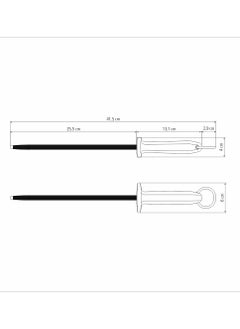 TRAMONTINA Since 1911,Made in Brazil- Professional 10 Inches Grooved Shapener with Carbon Steel Rod and White Polypropylene Handle  - Image 2