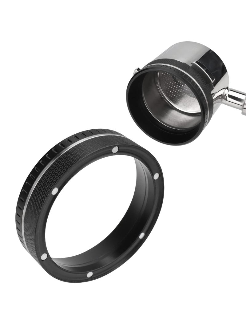 SYOSI 51mm Espresso Dosing Funnel, Aluminium Alloy Espresso Coffee Dosing Ring Compatible with 51mm Portafilter, Espresso Tools Funnel, (51mm, Black)  - Image 1