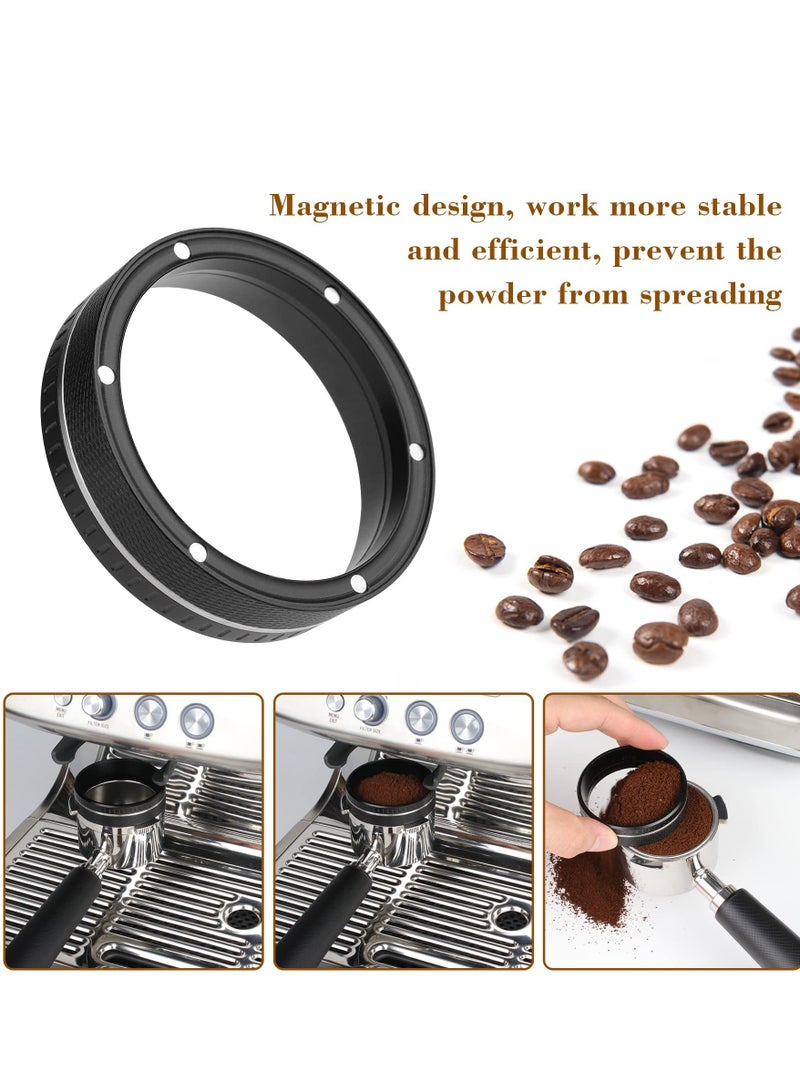 SYOSI 51mm Espresso Dosing Funnel, Aluminium Alloy Espresso Coffee Dosing Ring Compatible with 51mm Portafilter, Espresso Tools Funnel, (51mm, Black)  - Image 3