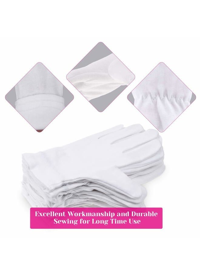 selizo 100 Percent Cotton Gloves for Dry Hands Eczema, Selizo 10 Pairs White Cotton Gloves for Women Dry Hands Moisturizing Cosmetic Sensitive Irritated Skin Spa - Image 4
