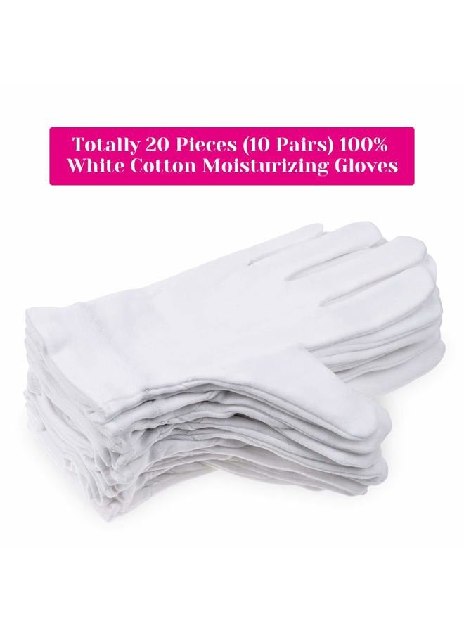 selizo 100 Percent Cotton Gloves for Dry Hands Eczema, Selizo 10 Pairs White Cotton Gloves for Women Dry Hands Moisturizing Cosmetic Sensitive Irritated Skin Spa - Image 2