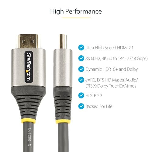 Startech.com StarTechcom 131ft 4m HDMI 21 Cable Certified Ultra High Speed HDMI Cable 48Gbps 8K 60Hz4K 120Hz HDR10 eARC Ultra HD 8K HDMI Cord MonitorTVDisplay Flexible TPE Jacket HDMM21V4M - Image 3