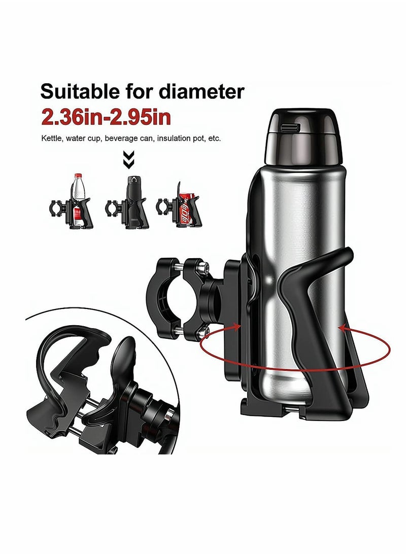 SYOSI - Small Bike Water Bottle Holder for 6-7.5 CM Diameter Bottle, Bicycle Bottle Cage for Road Mountain Bikes, Adjustable Grip Buttons, Lightweight Strong Water Cup Holder for Outdoor Cycling, Black - Image 1