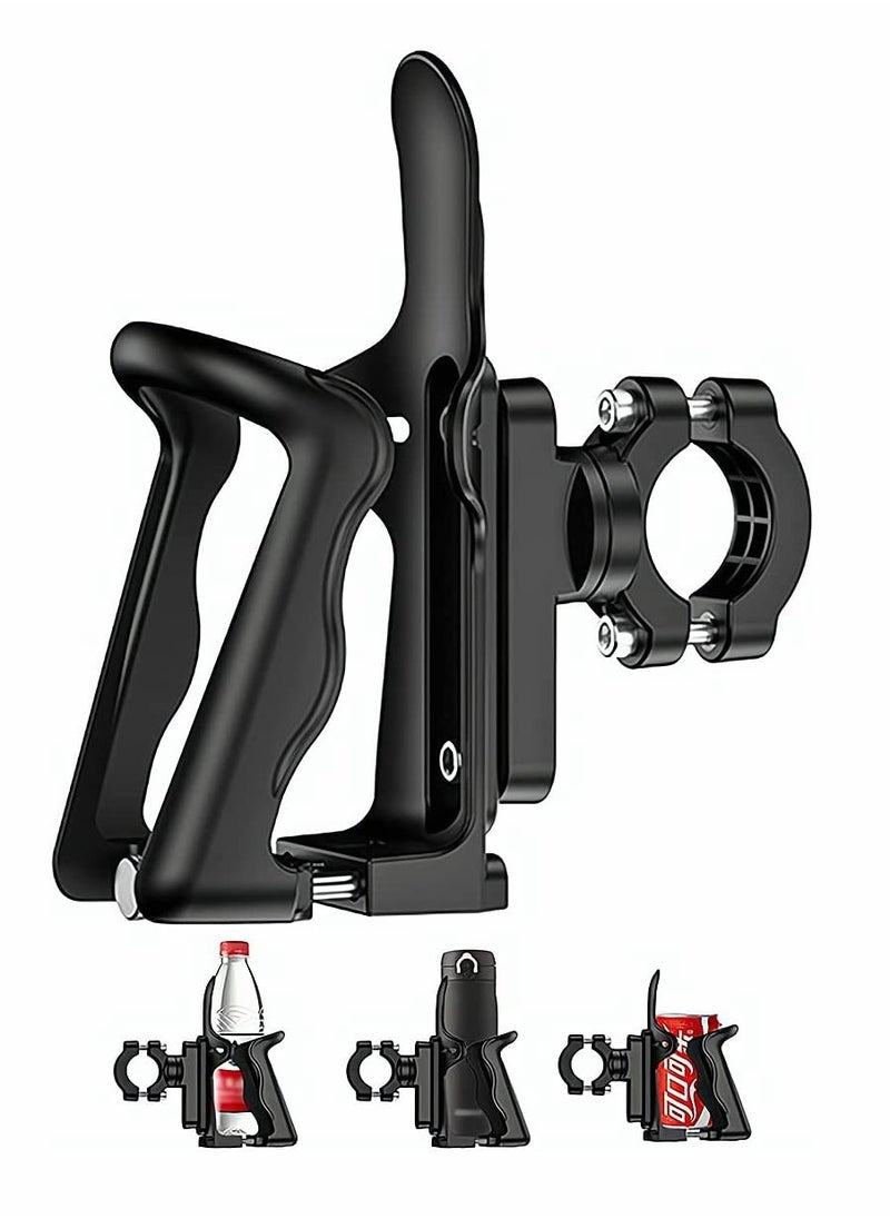 SYOSI - Small Bike Water Bottle Holder for 6-7.5 CM Diameter Bottle, Bicycle Bottle Cage for Road Mountain Bikes, Adjustable Grip Buttons, Lightweight Strong Water Cup Holder for Outdoor Cycling, Black - Image 1