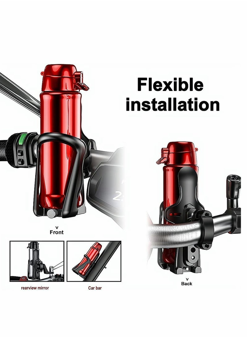 SYOSI - Small Bike Water Bottle Holder for 6-7.5 CM Diameter Bottle, Bicycle Bottle Cage for Road Mountain Bikes, Adjustable Grip Buttons, Lightweight Strong Water Cup Holder for Outdoor Cycling, Black - Image 1