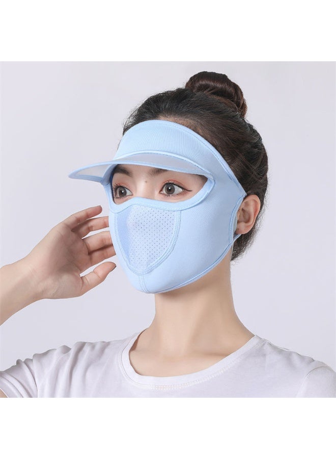NIBEMINENT Summer Sun Protection Ice Silk Face Mask Hat - Full Face Sunshade Mask for Women