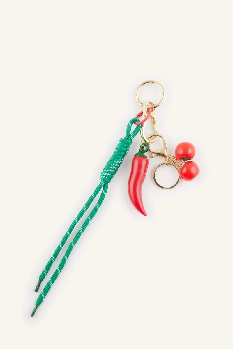 Woman Red Pepper Shaped Keychain