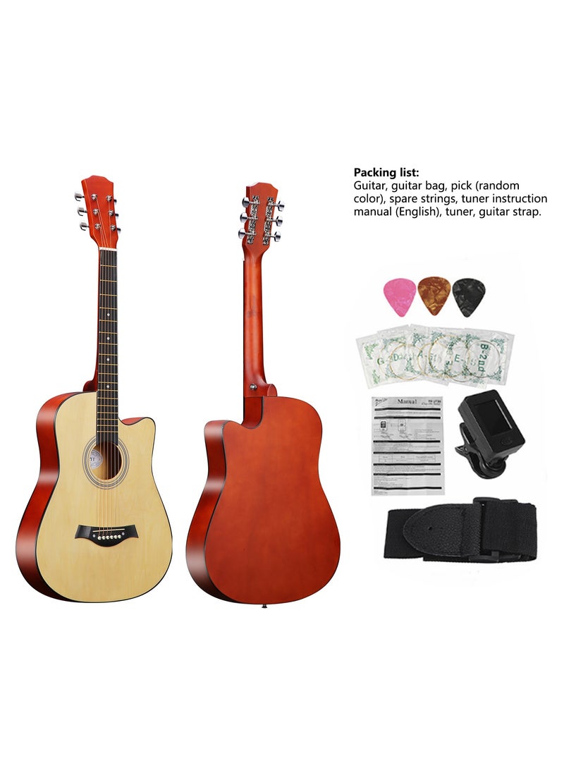 Sharpdo - 38-Inch Beginner High Quality Basswood Guitar with Guitar Accessories, Suitable for Beginners - Image 1